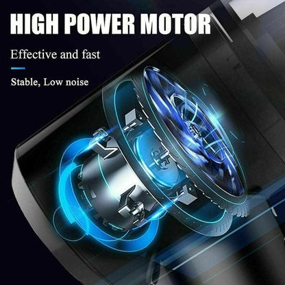 High power motor with blue glowing effect on a dark background