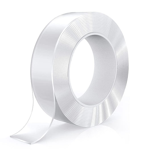 Roll of clear adhesive tape on a white background