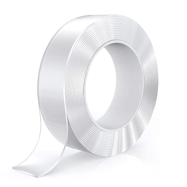 Roll of clear adhesive tape on a white background
