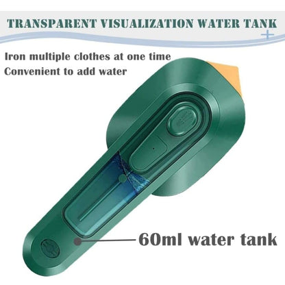 Green iron with transparent visualization water tank on a white background